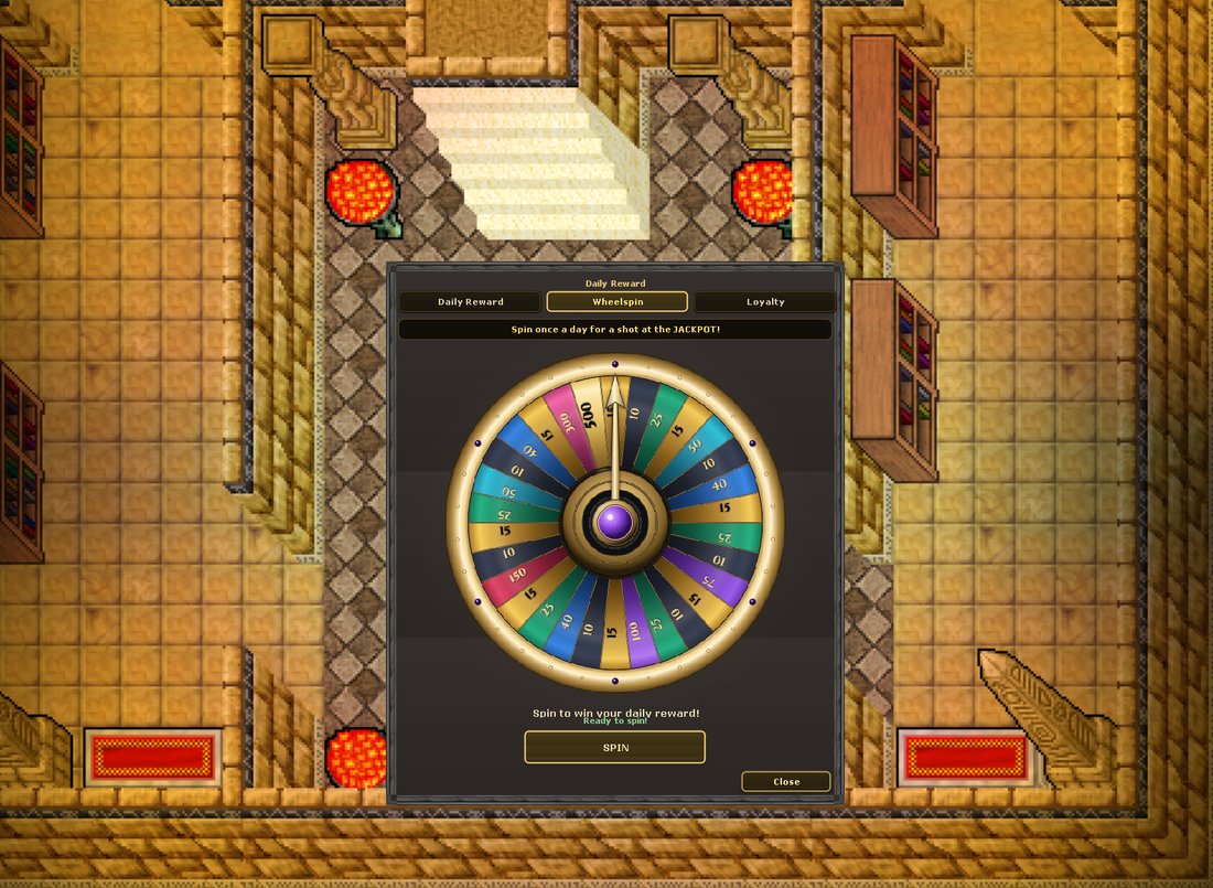 The Wheelspin tab - premium accounts spin daily for Loyalty Points.